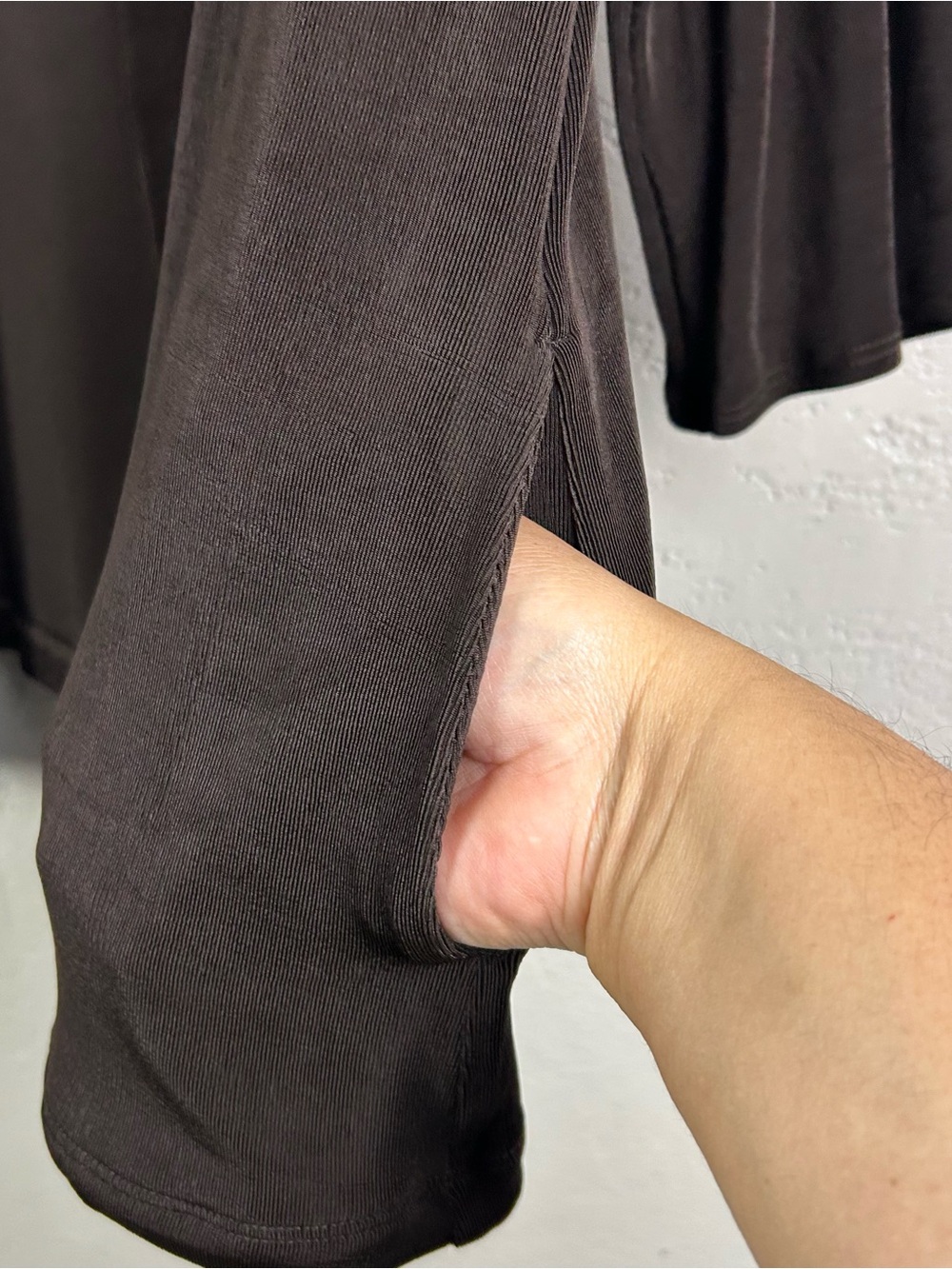 Chico's Dark Brown Open-Front Lightweight Cardigan - Picture 12 of 16